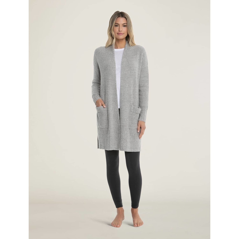 Barefoot Dreams Long Weekend Cardi Open Cardigan Waffle Knit Small